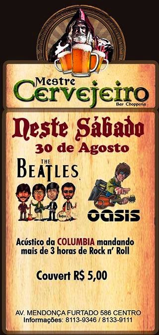 Hoje é noite de Rock and Roll: banda Columbia toca Beatles e Oasis no Bar Mestre Cervejeiro