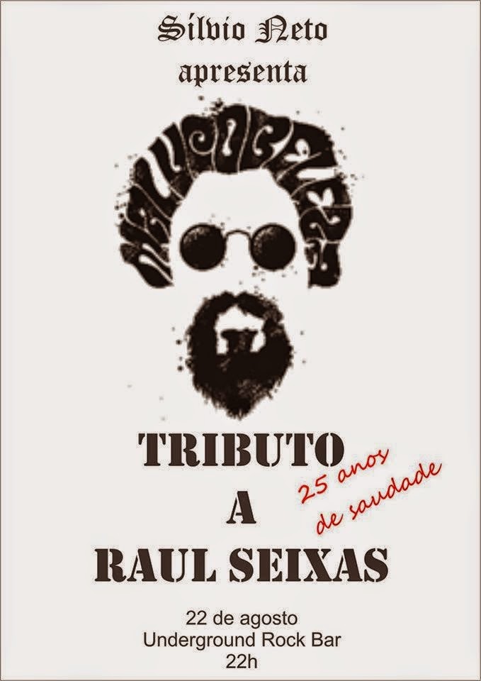 Rock’n’roll: dia 22 de agosto rola Tributo a Raul Seixas no Underground Clube Rock Bar