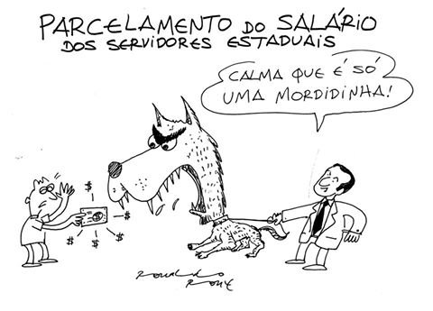 Parcelamento de salário – Cartum de Ronaldo Rony