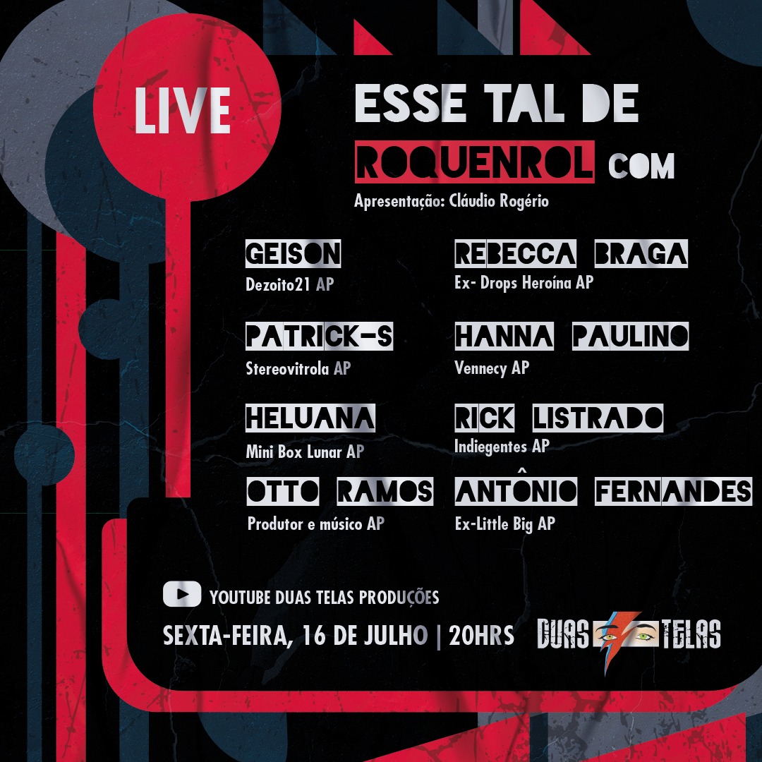 Em alusão ao Dia Mundial do Rock, nesta sexta-feira (16), rola a Live “Esse tal de Roquenrol”