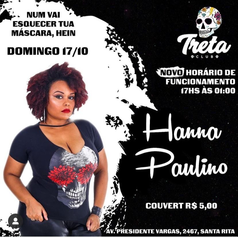 Domingo de Rock and Roll: cantora Hanna Paulino e violonista Bruno Milhomem se apresentam hoje no Treta Club – @hanna_paulino