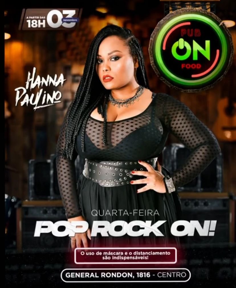 Quarta-feira de Rock and Roll: cantora Hanna Paulino e violonista Bruno Milhomem se apresentam hoje no Pub on – @hanna_paulino