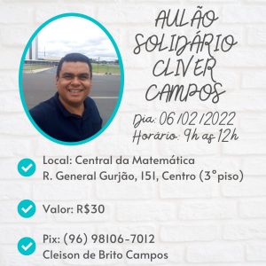 Aulão Solidário arrecada doações para o tratamento de saúde do jornalista Cliver Campos