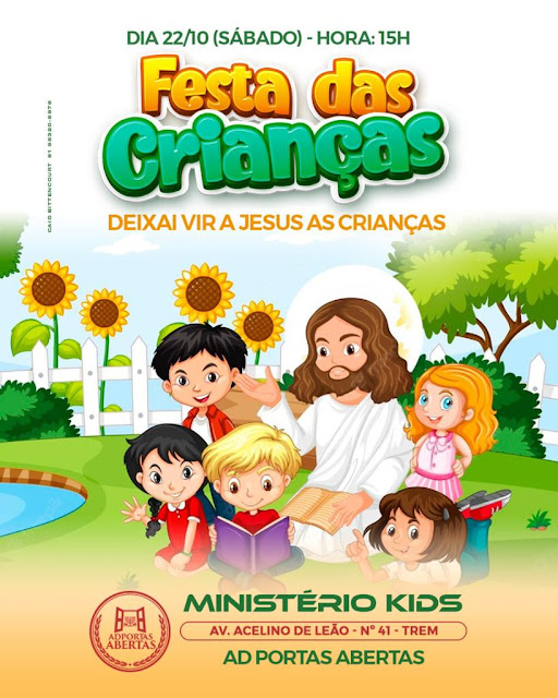 Igreja AD Portas Abertas Trem realiza Festa da Criança neste sábado (22)