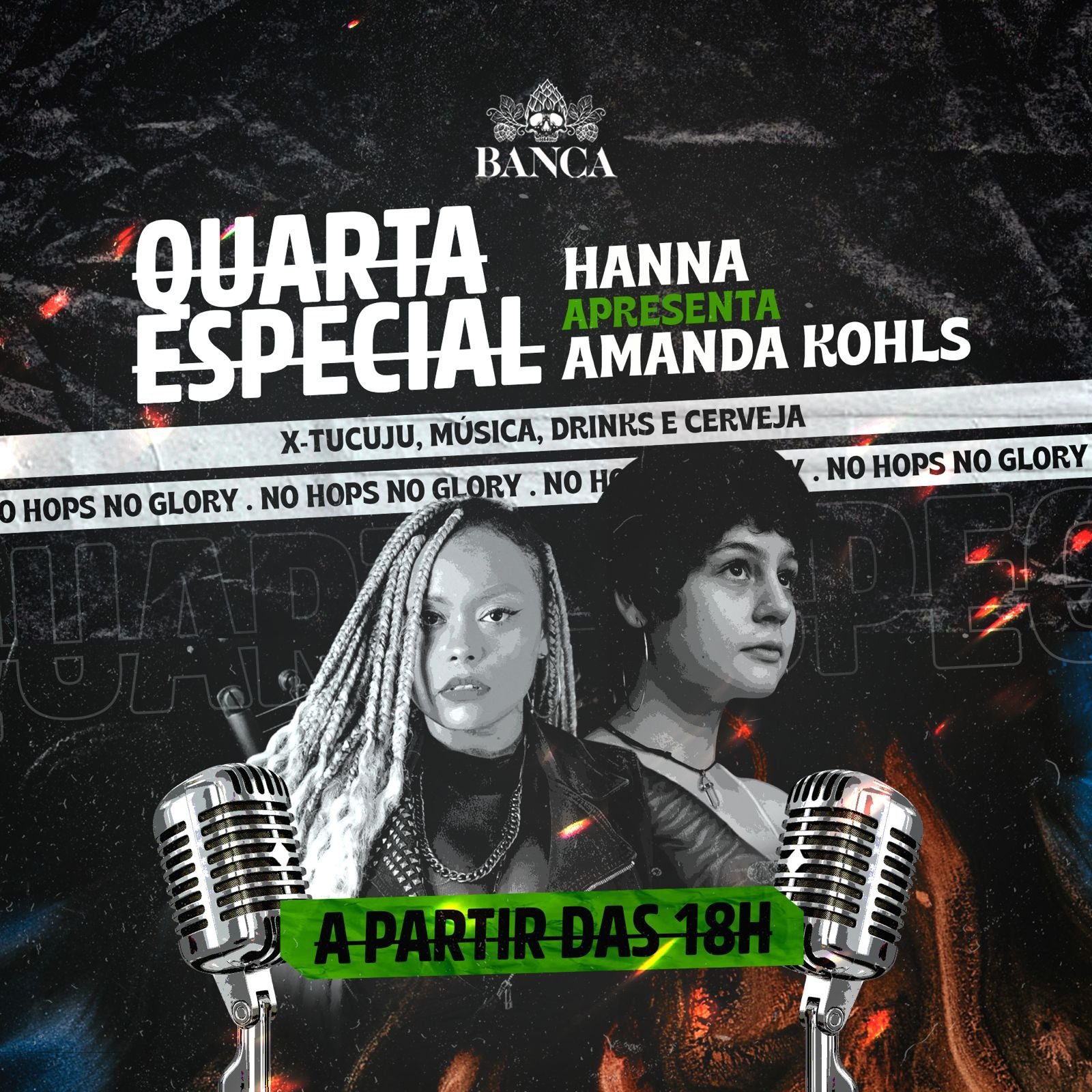 Cerva e Rock no Banca Pub: quarta especial com apresentação da cantora Hanna Paulino e Amanda Kohols