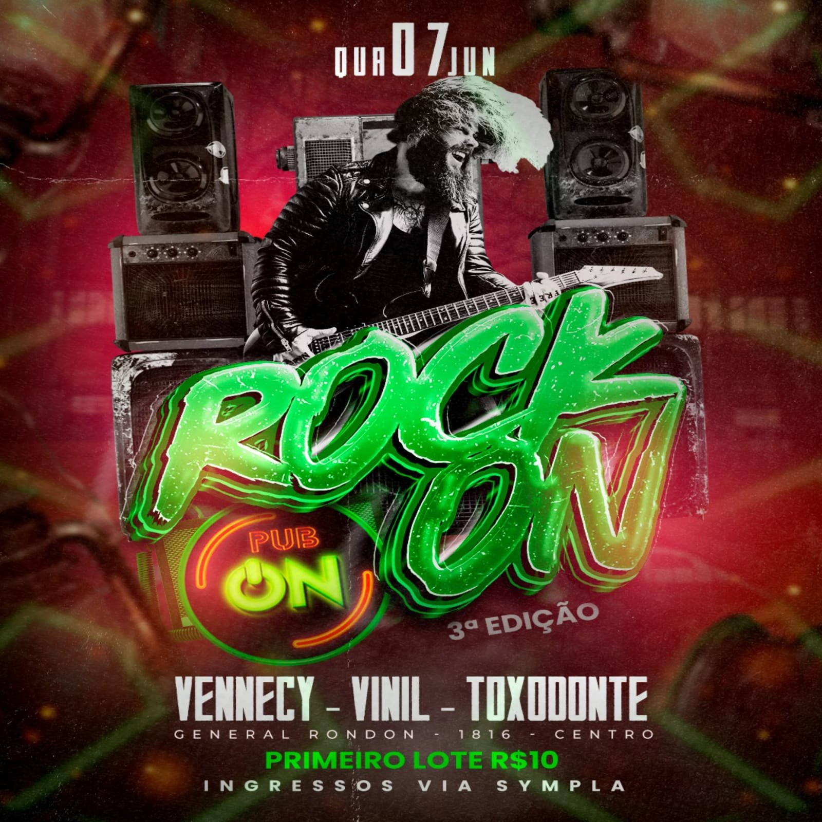 Nesta quarta-feira (7) rola Rock and Roll: bandas Vennecy, Vinil e Toxodonte se apresentam no Pub on – @hanna_paulino