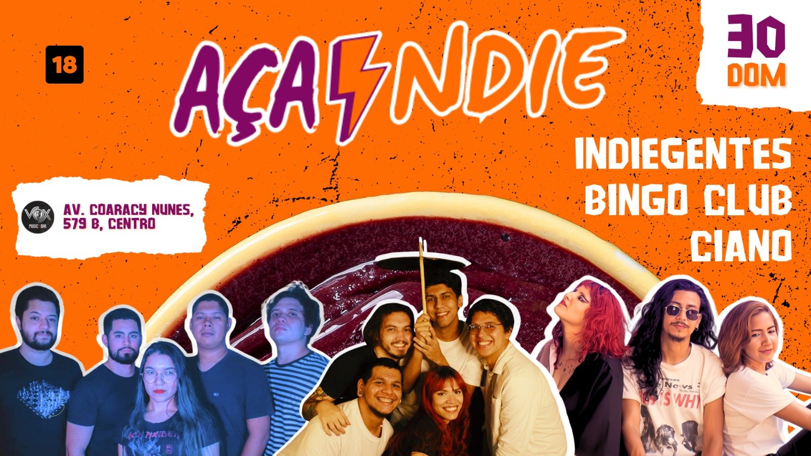 Açaindie: Festival de música reúne bandas neste domingo (30), no Vox Music Bar